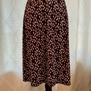 Max Studio Brown and Pink Polka Dot Skirt